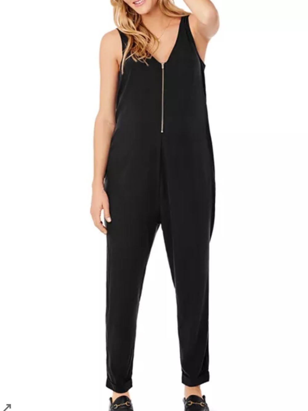 Ingrid and Isabel Maternity Zip Front Jumpsuit